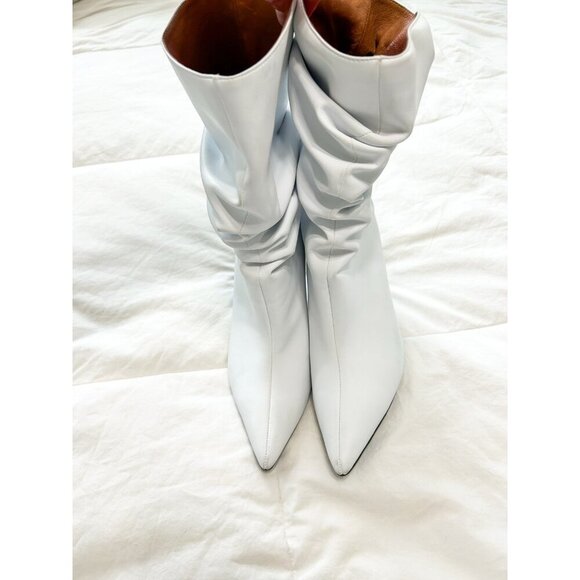 Jeffrey Campbell Guillaume Percival White Slouch Boots Size 10 Patent Point Toe - Picture 9 of 9